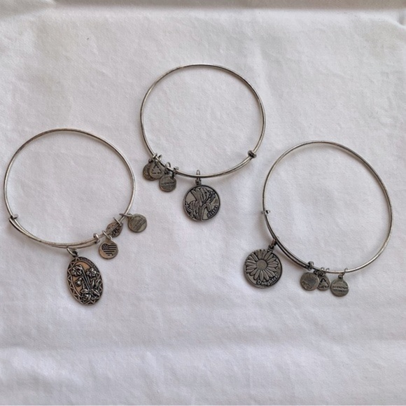 Lot of 7 Alex and Ani Bundle Various Silver and Gold Bracelets with Charms - Picture 6 of 15